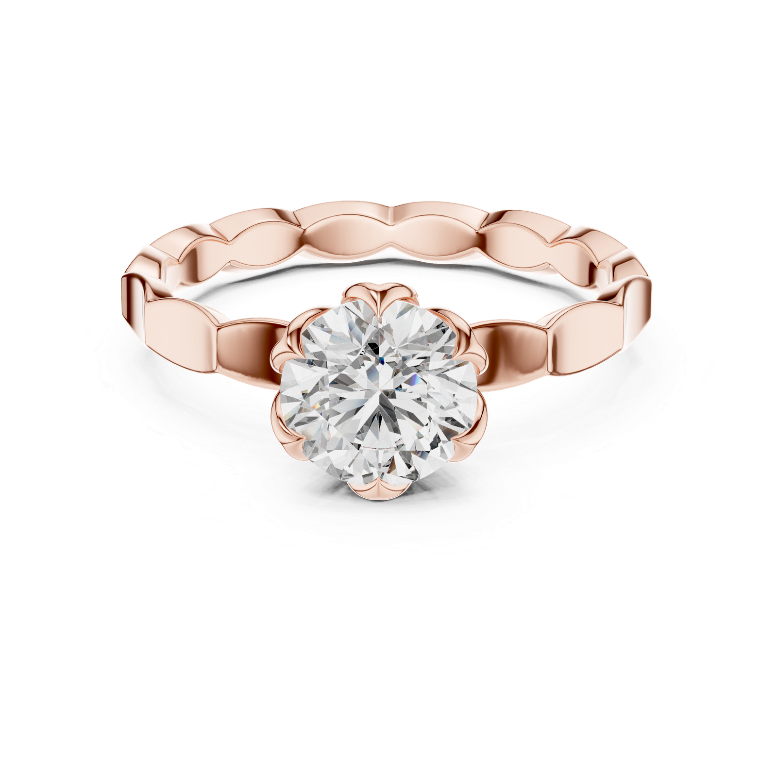 Diamond Ring with Floral-Inspired Setting