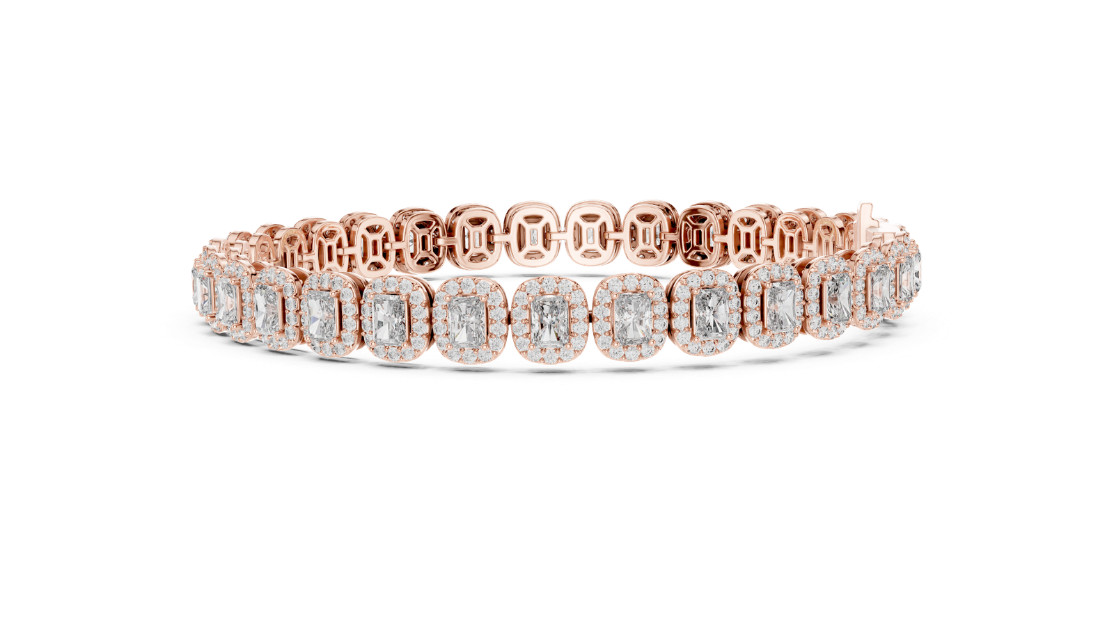 RADIENT-Cut Halo Diamond Bracelet