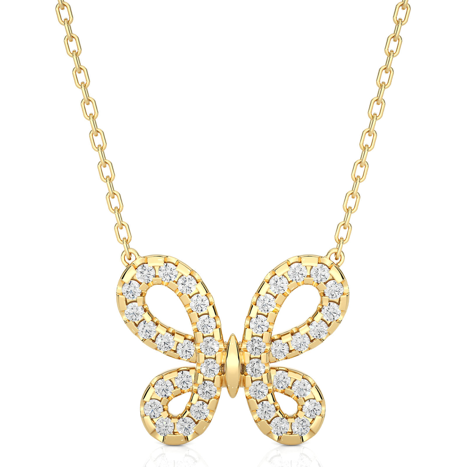 Elegant Diamond Butterfly Pendant