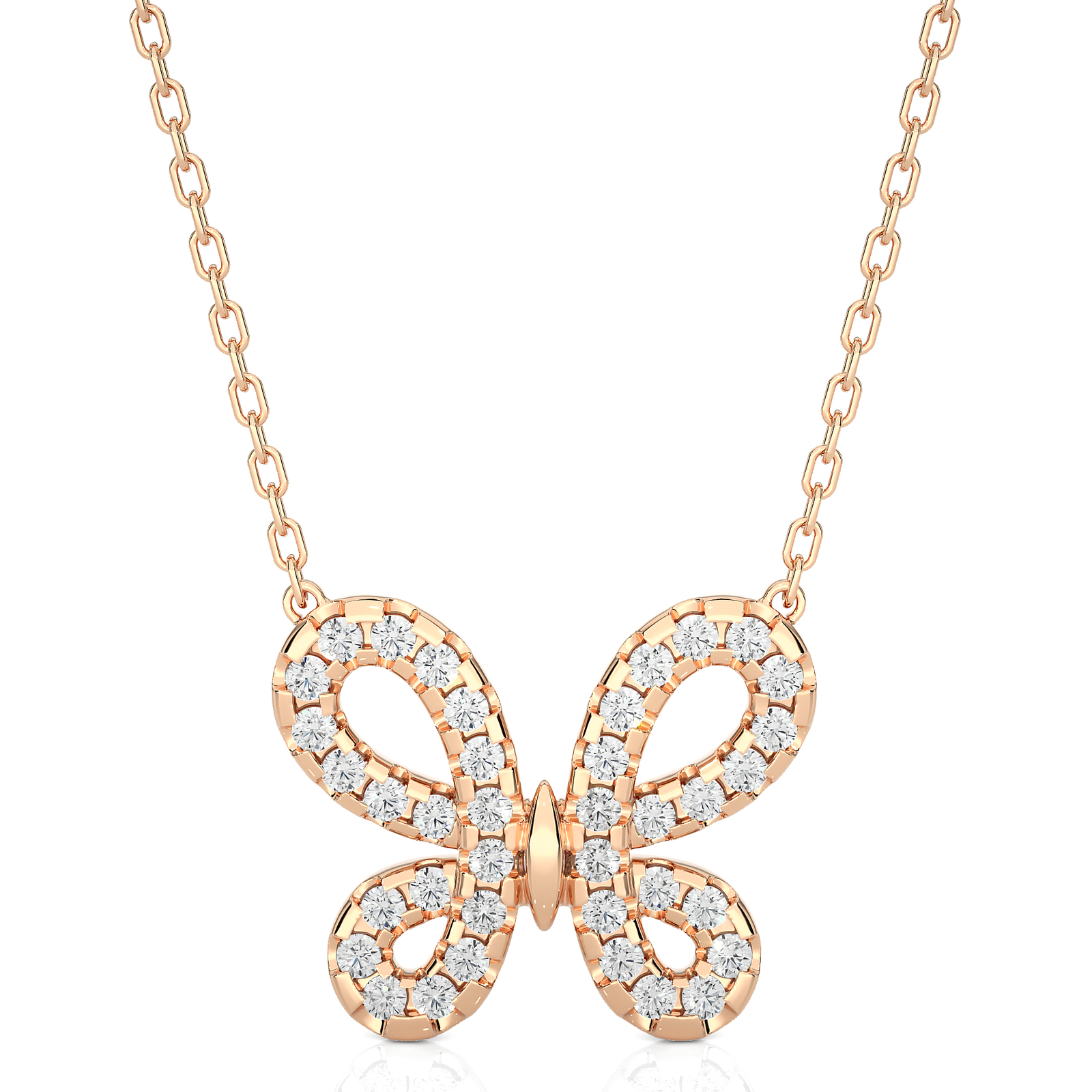Elegant Diamond Butterfly Pendant