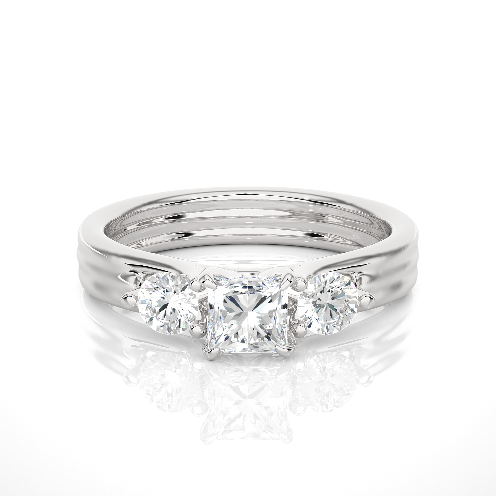 Three-Stone Princess Cut Diamond Ring