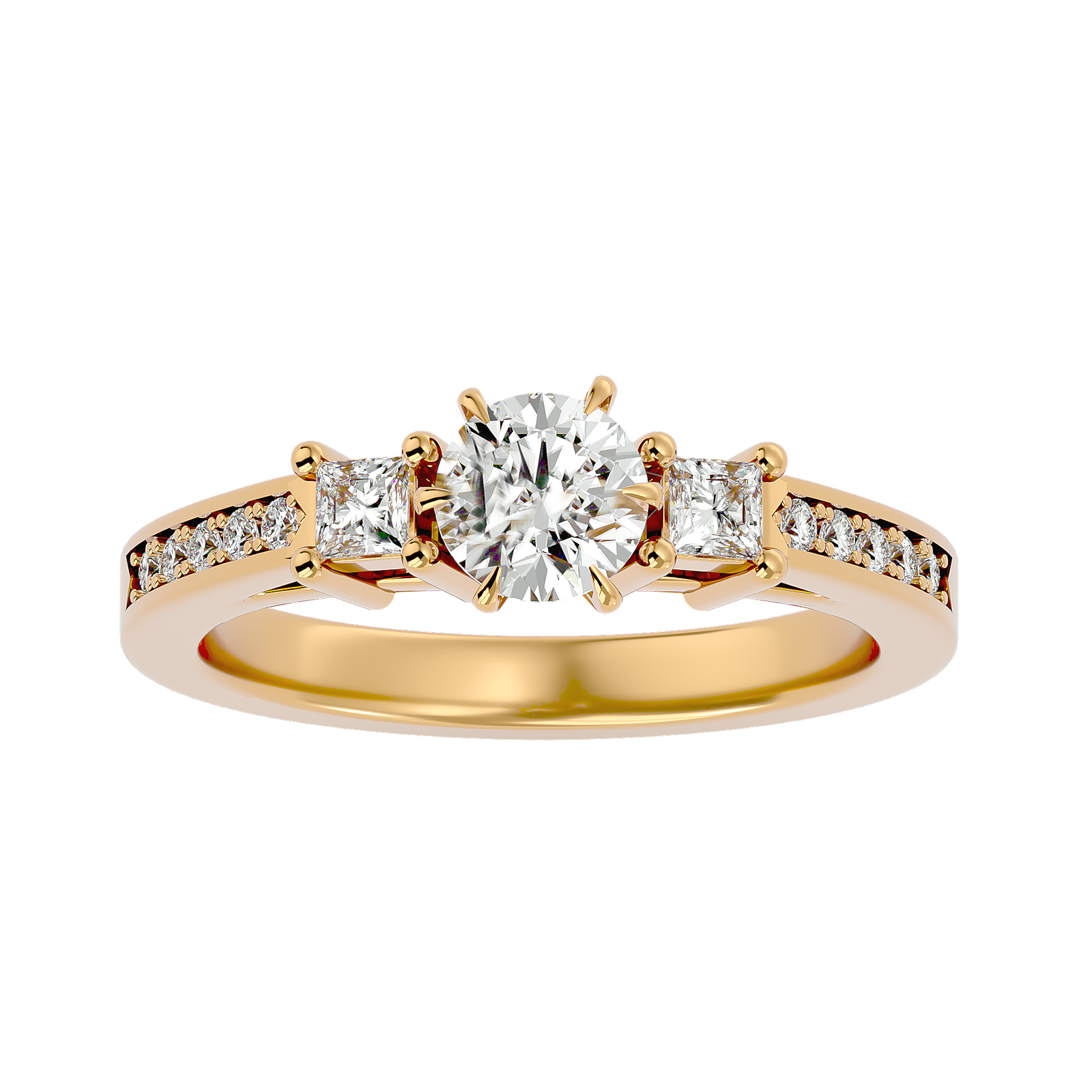Classic Three-Stone Diamond Engagement Ring