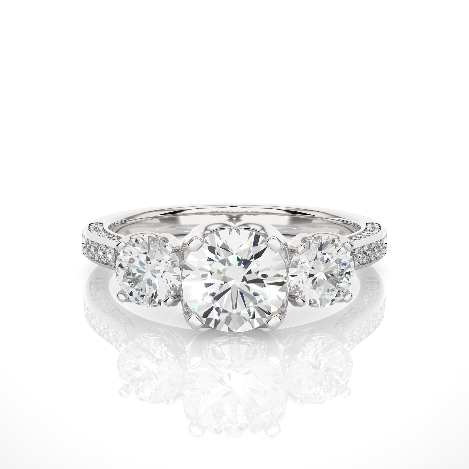 Three-Stone Diamond Engagement Ring