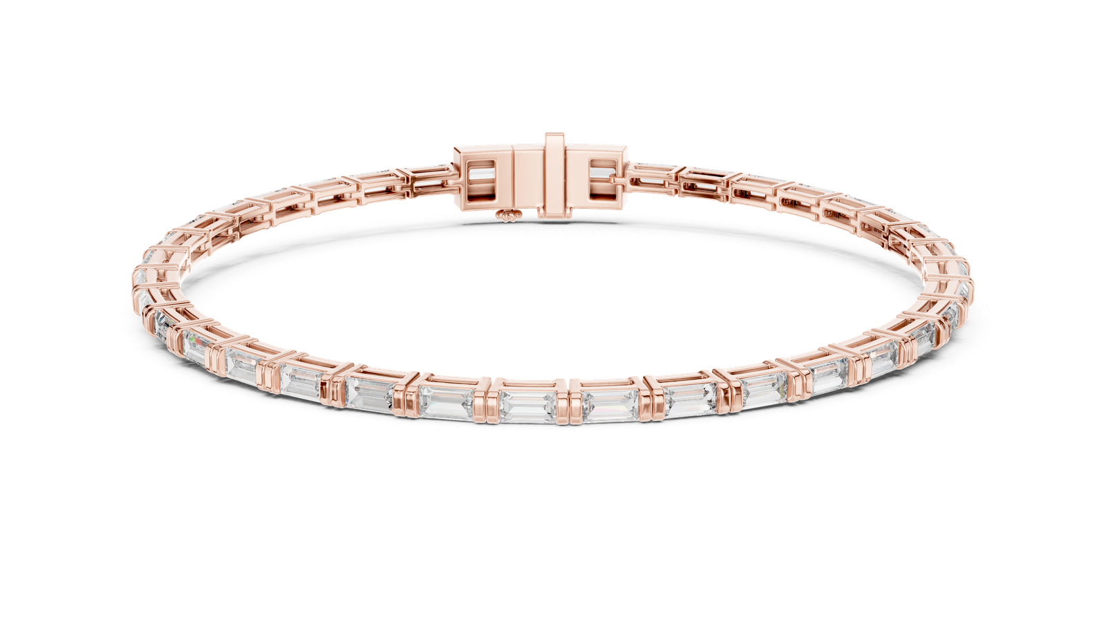 Baguette-Cut Diamond Tennis Bracelet