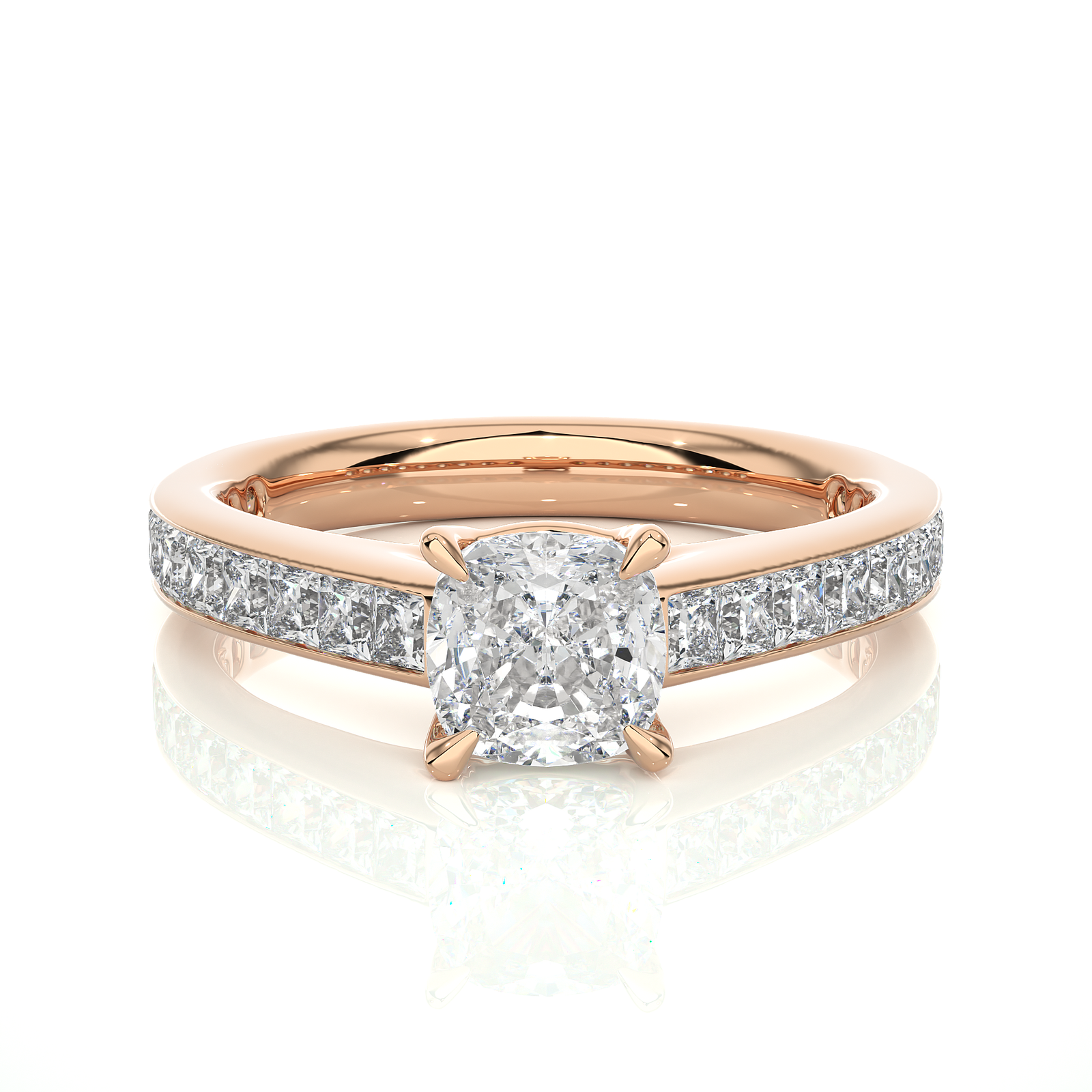 Princess-Cut Channel Set Diamond Engagement Ring