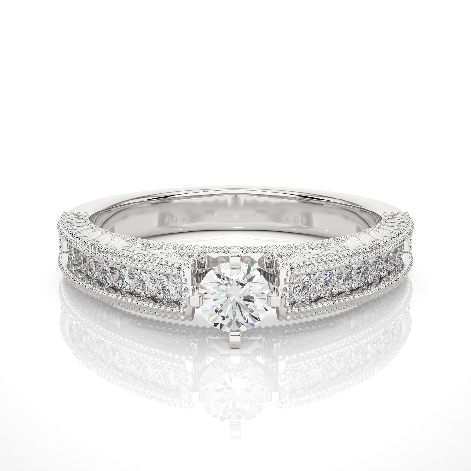 Vintage-Inspired Diamond Accents Engagement Ring