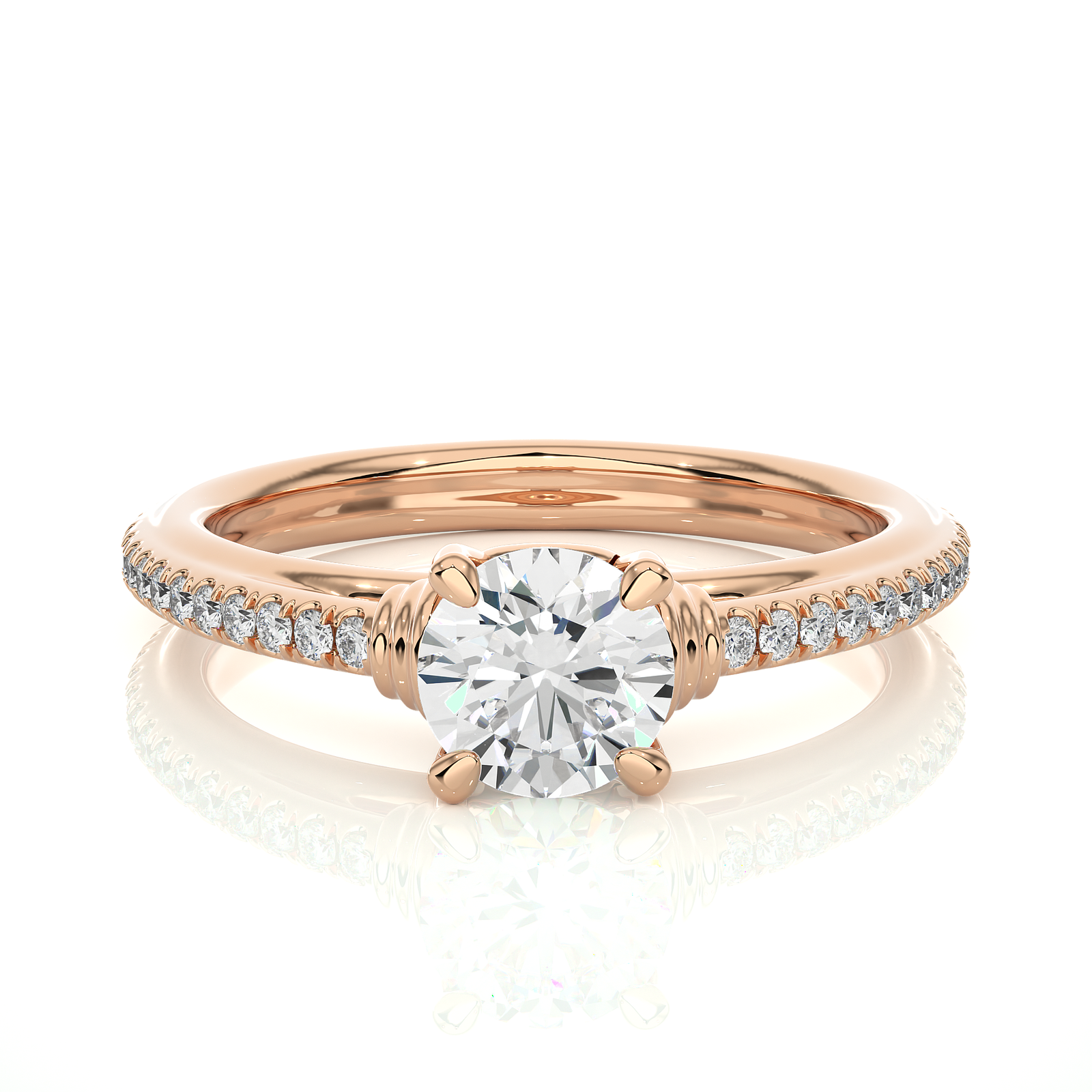 Round-Cut Diamond Engagement Ring