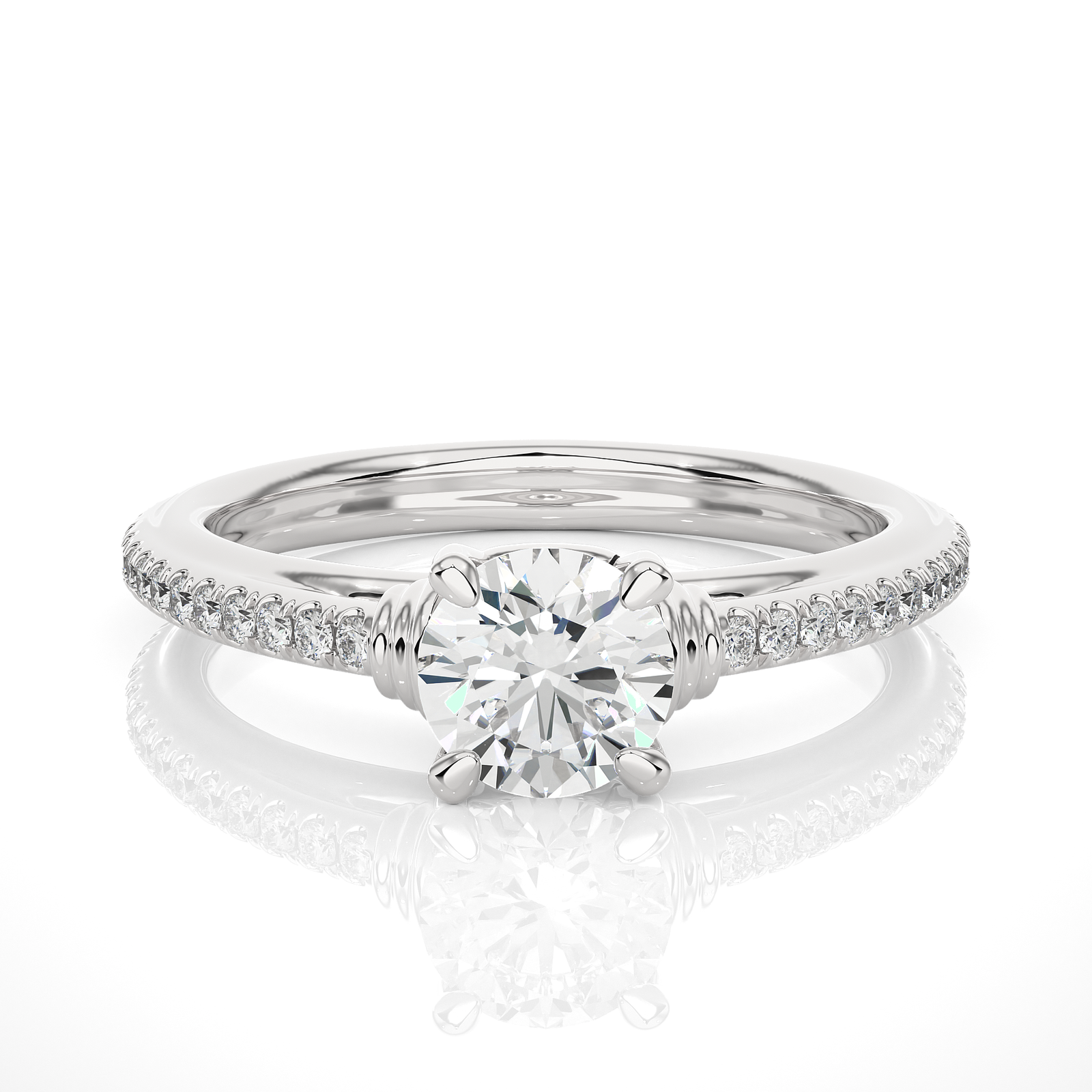 Round-Cut Diamond Engagement Ring