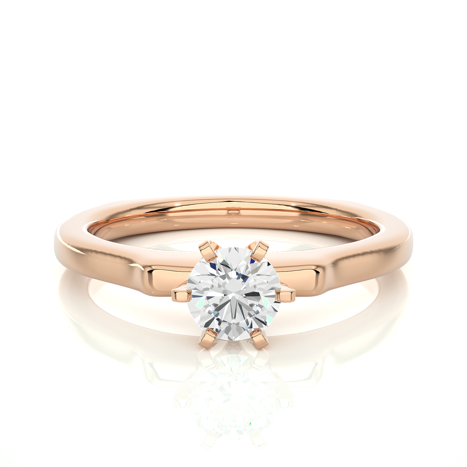 Six-Prong Round Diamond Solitaire Ring