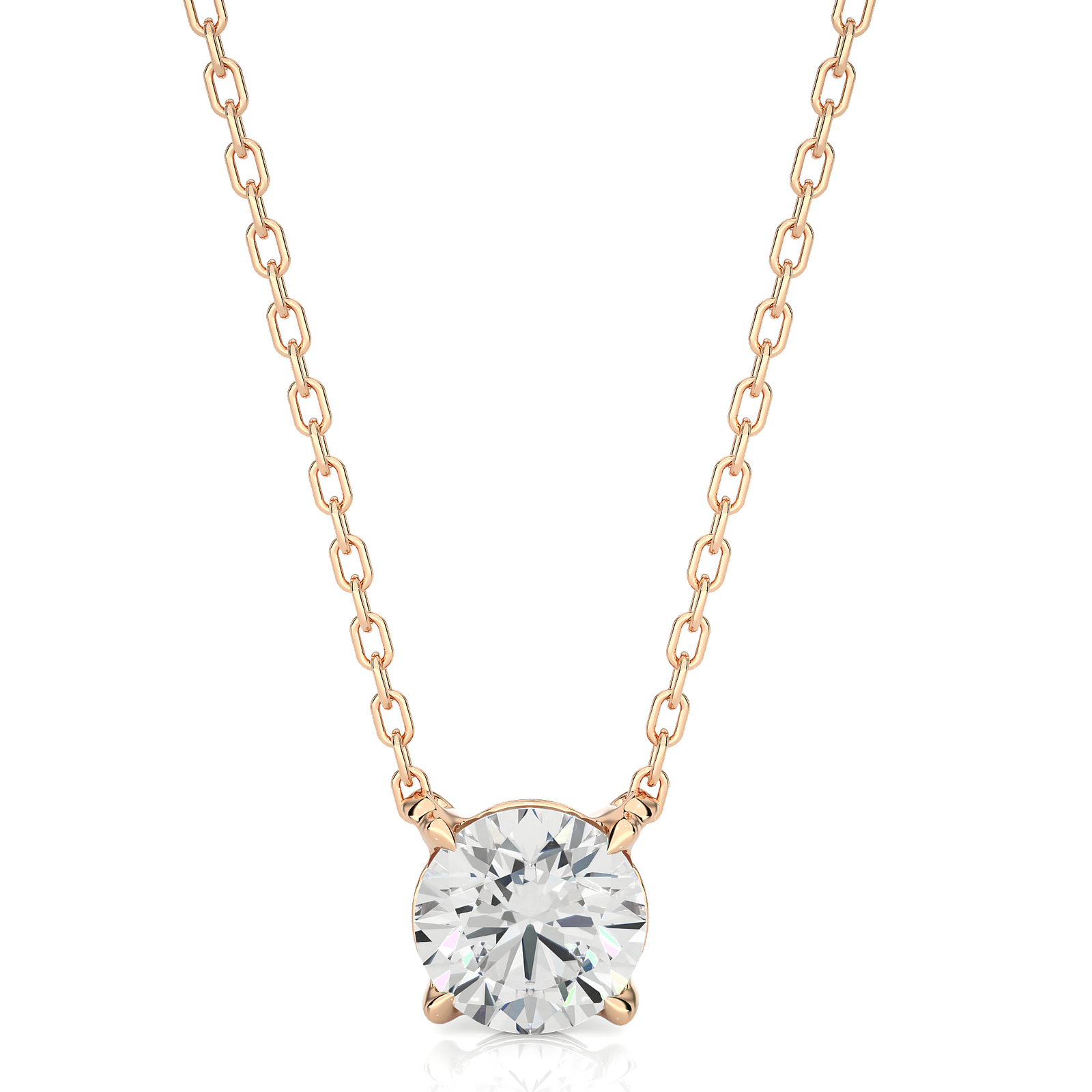 4 Prong Set Round Diamond Solitaire Pendant