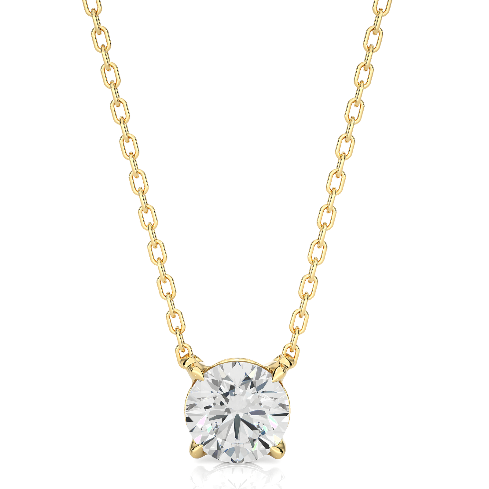 4 Prong Set Round Diamond Solitaire Pendant