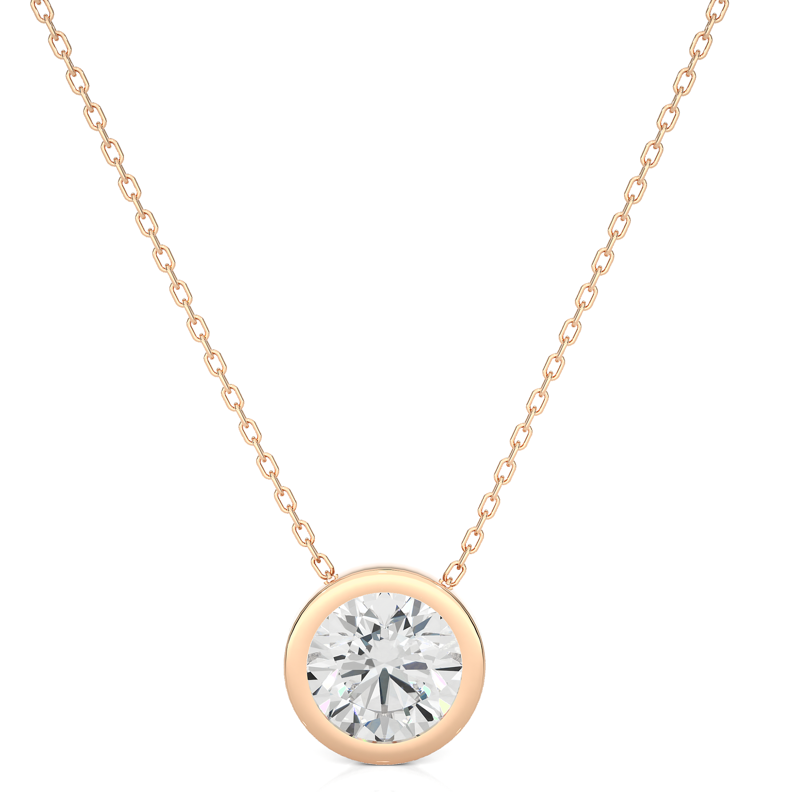 Bezel-Set Round Diamond Solitaire Pendant