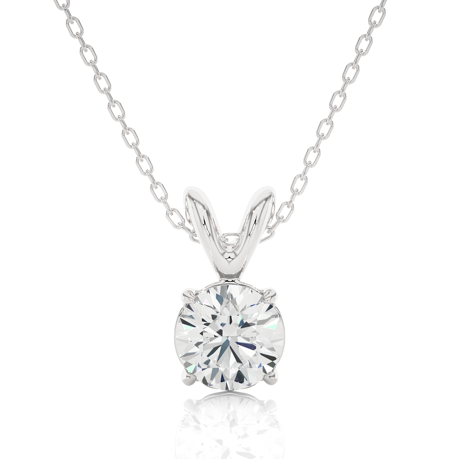 Round Diamond Solitaire Pendant