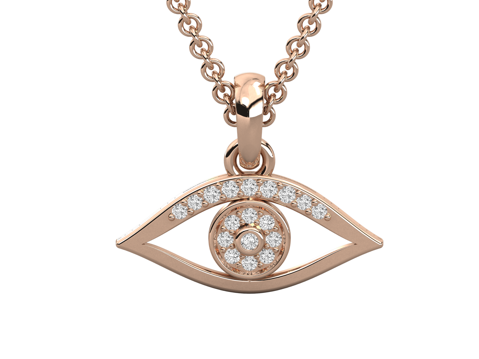Diamond Evil Eye Pendant – Symbol of Protection