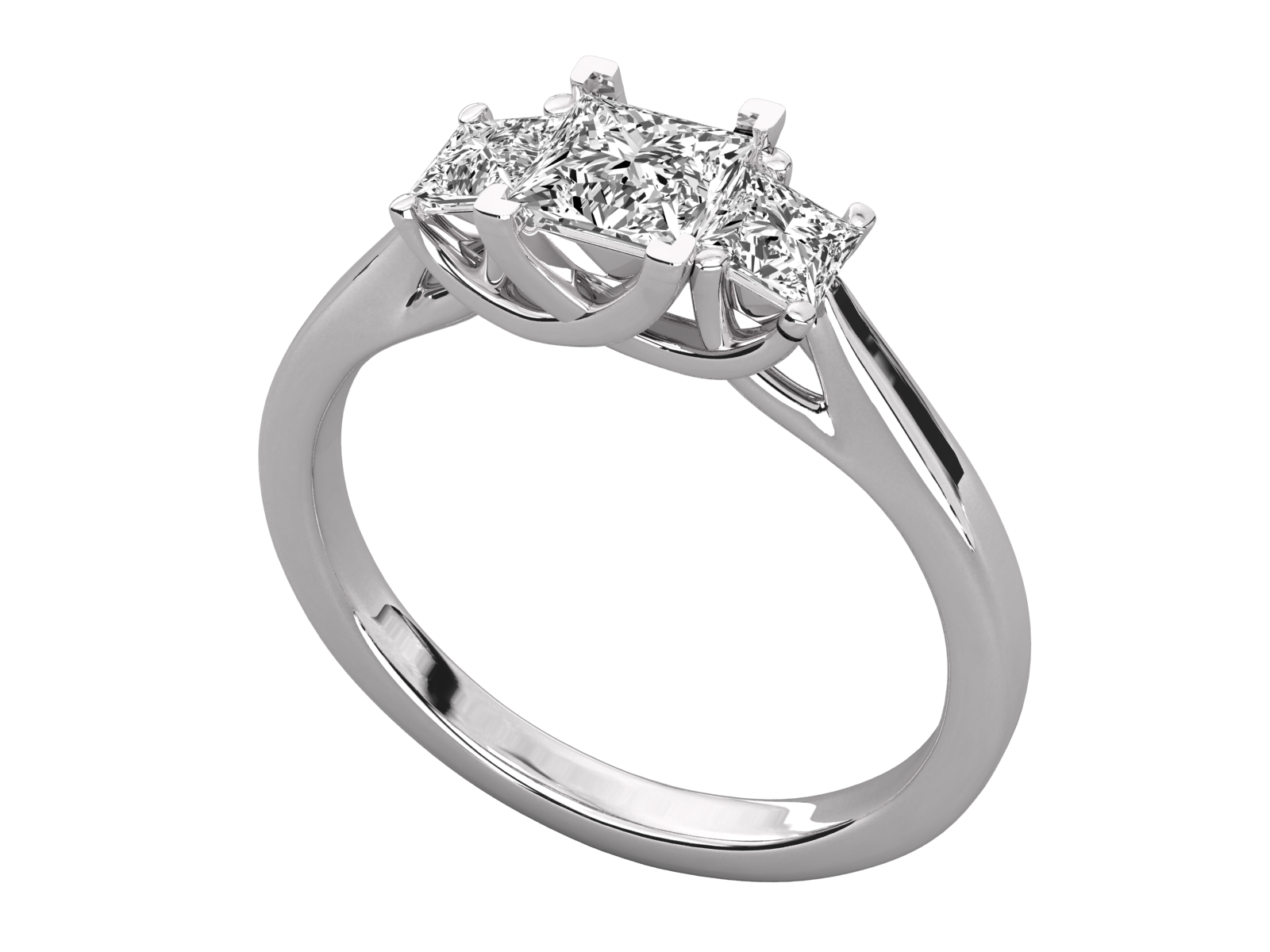 Three-Stone Princess-Cut Diamond Ring