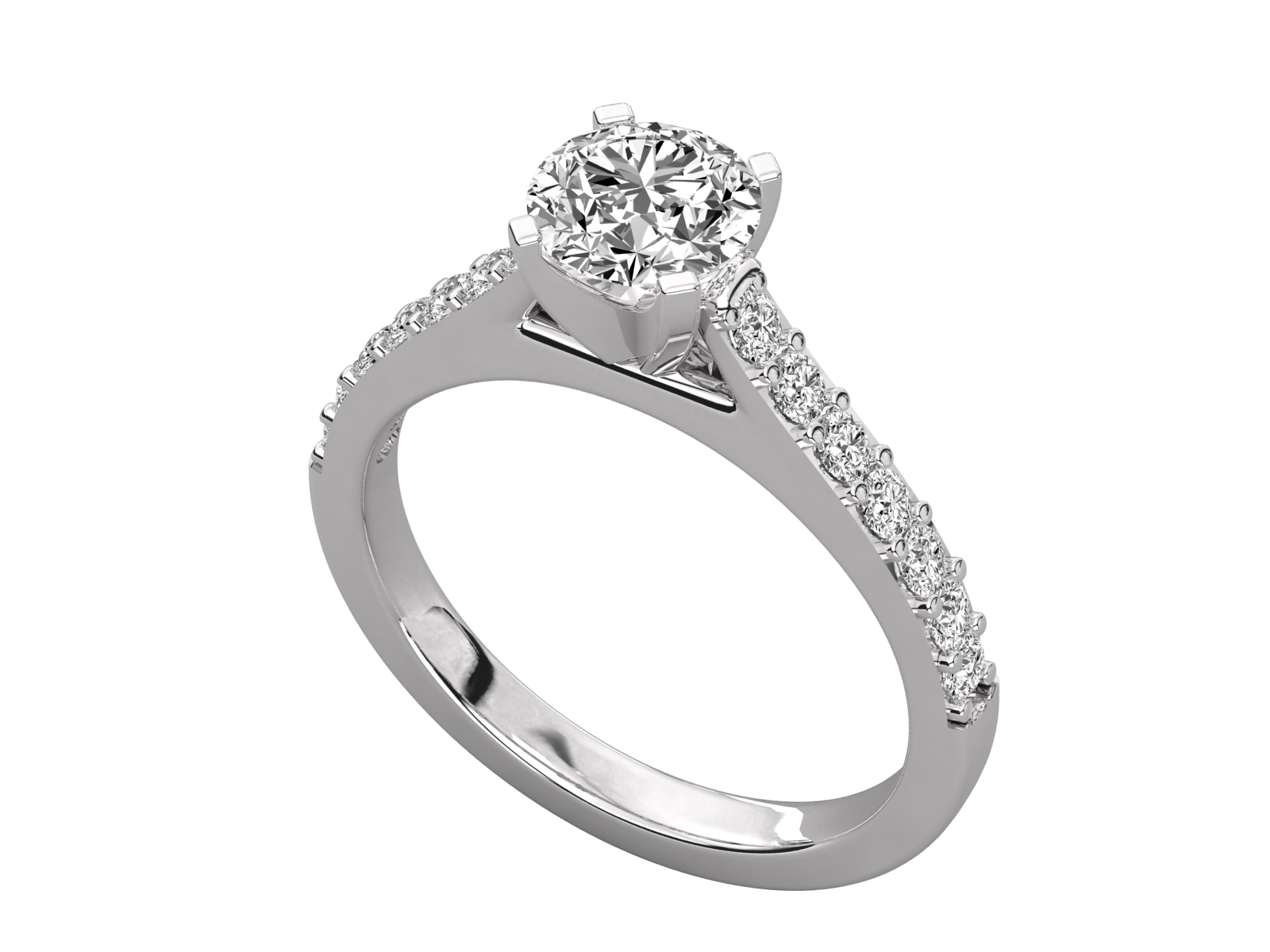 Round-Cut Diamond Engagement Ring