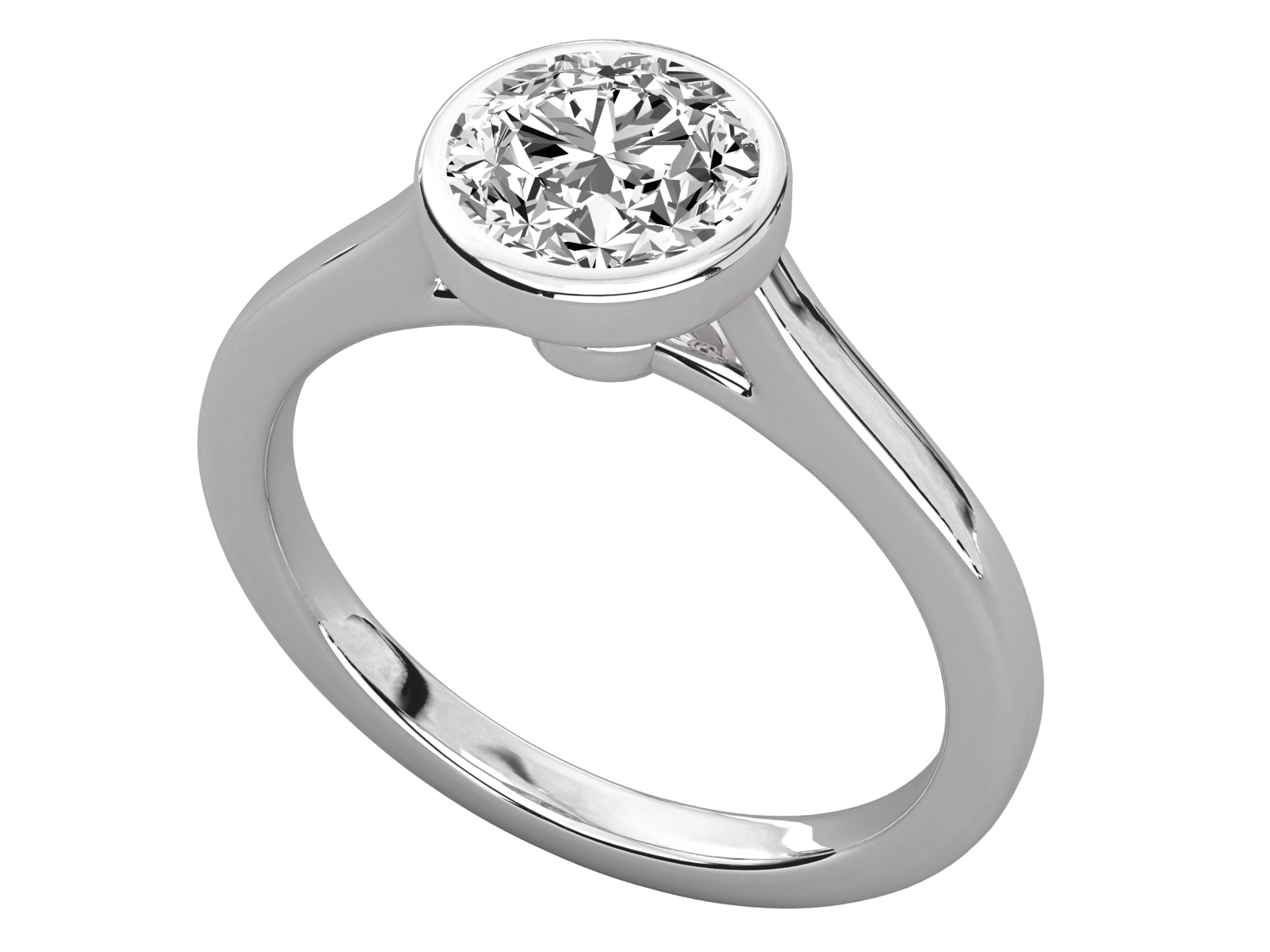 Bezel-Set Solitaire Engagement Ring