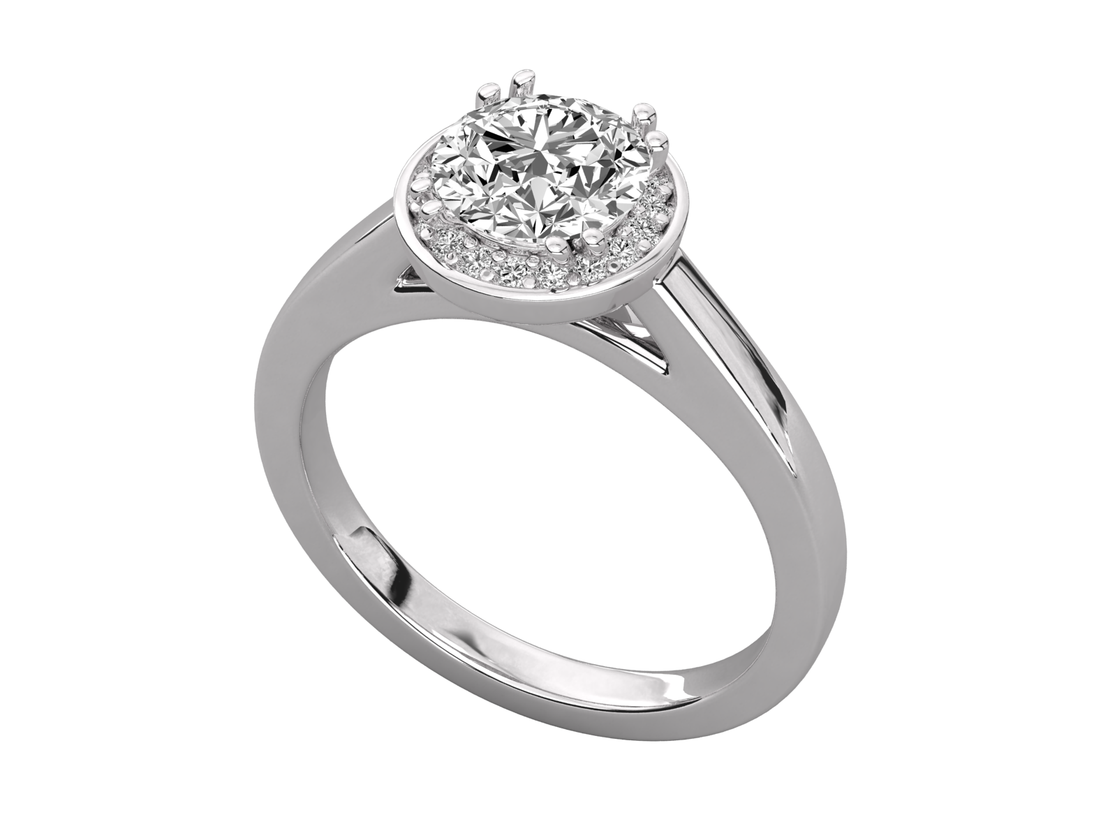 Round Halo Diamond Engagement Ring