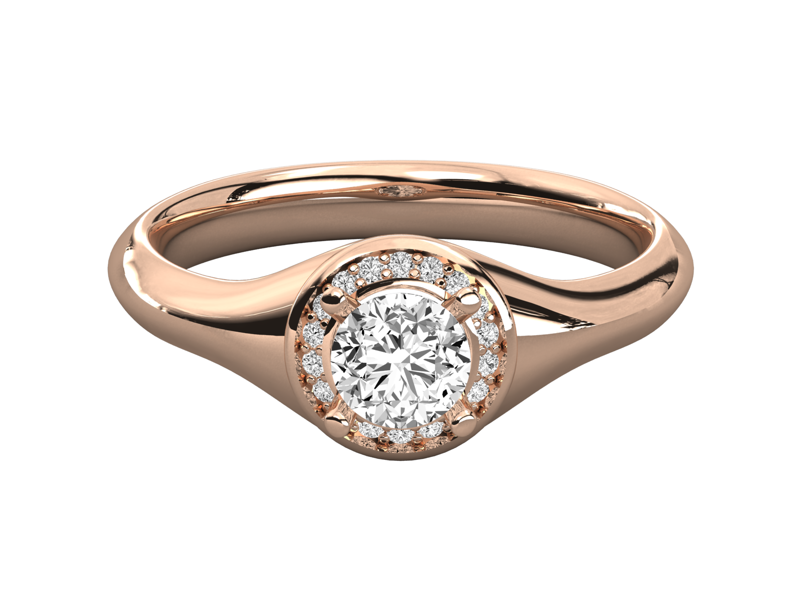 Round Diamond Bezel Set Ring