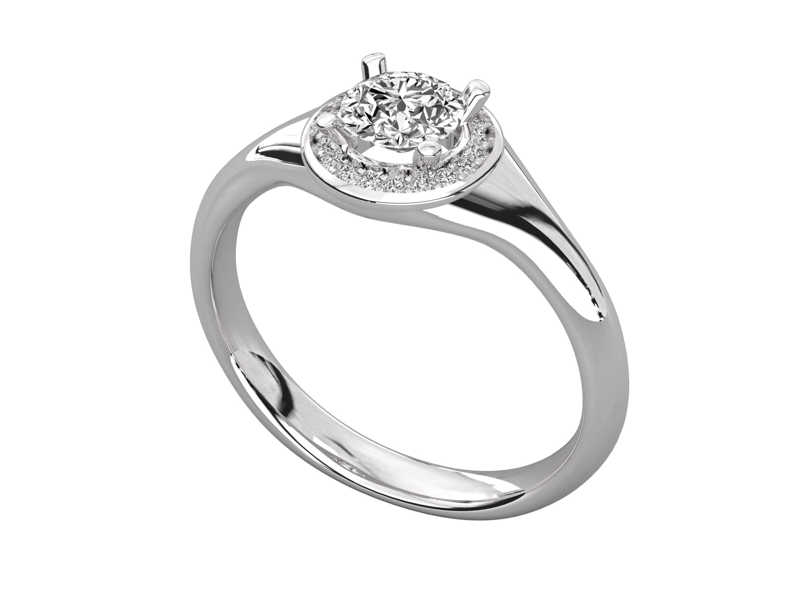 Round Diamond Bezel Set Ring