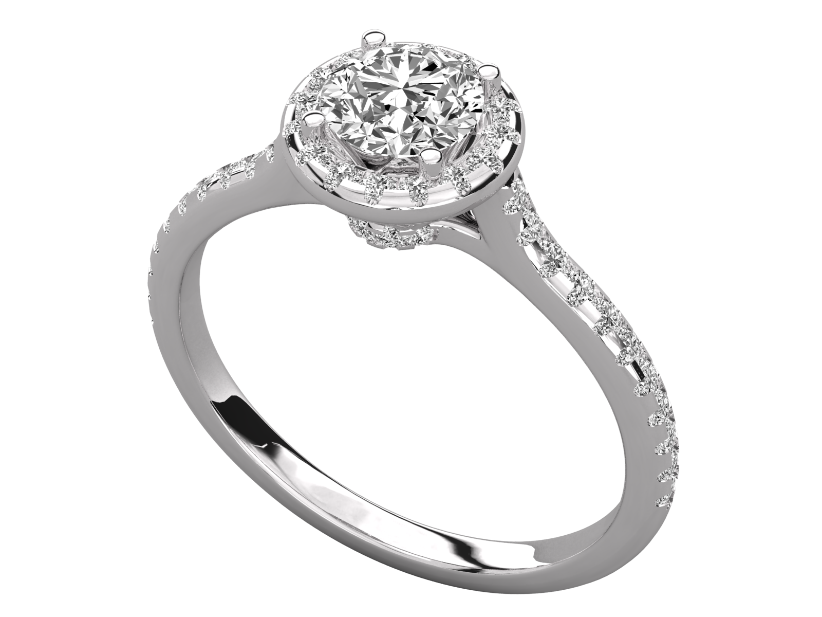 Round Halo Diamond Engagement Ring