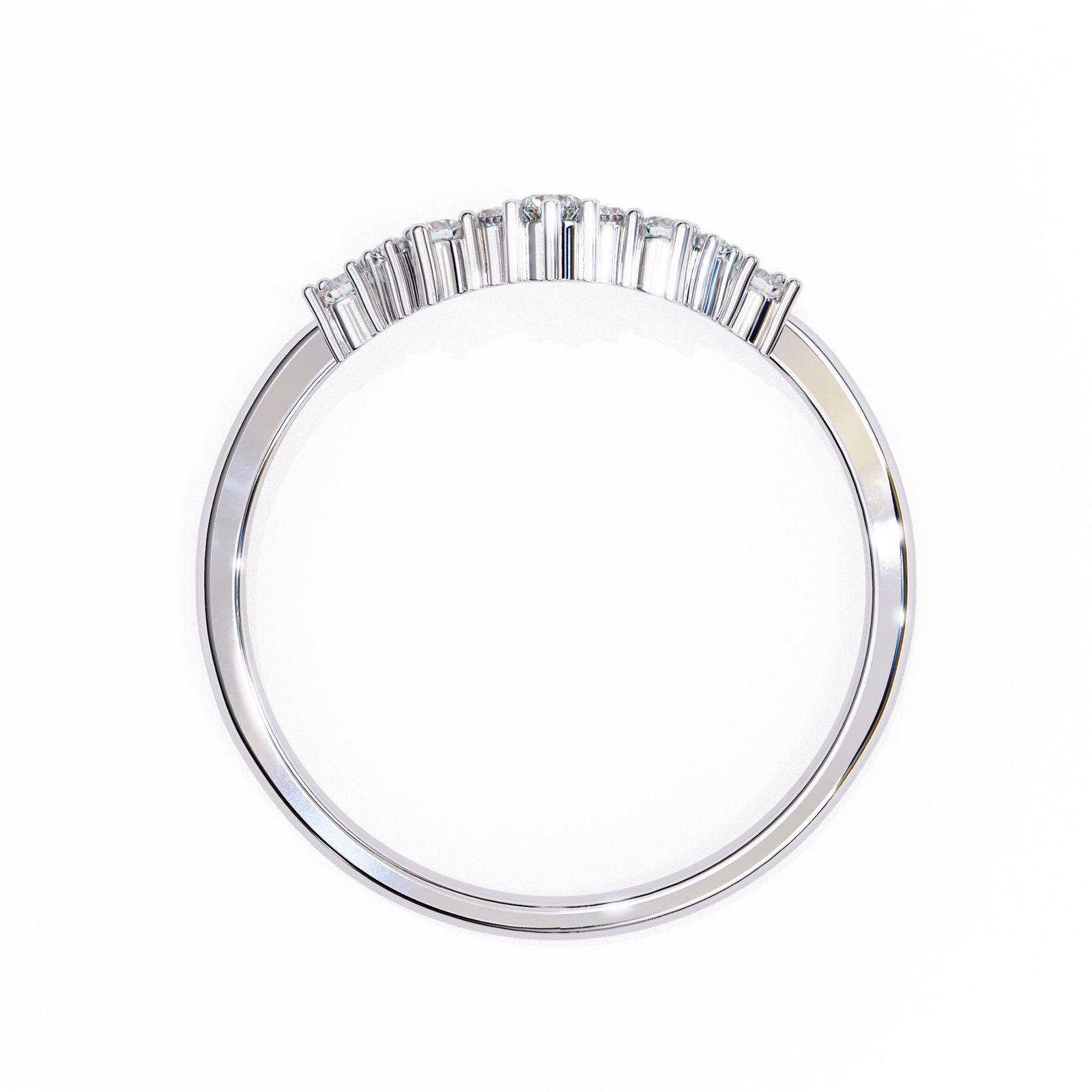 Diamond Chevron V Ring