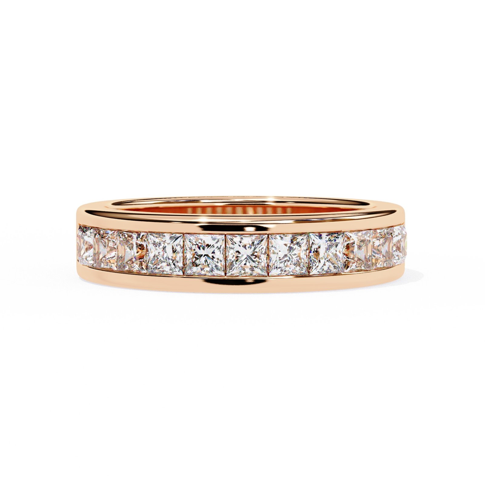 Channel-Set Princess-Cut Diamond Band