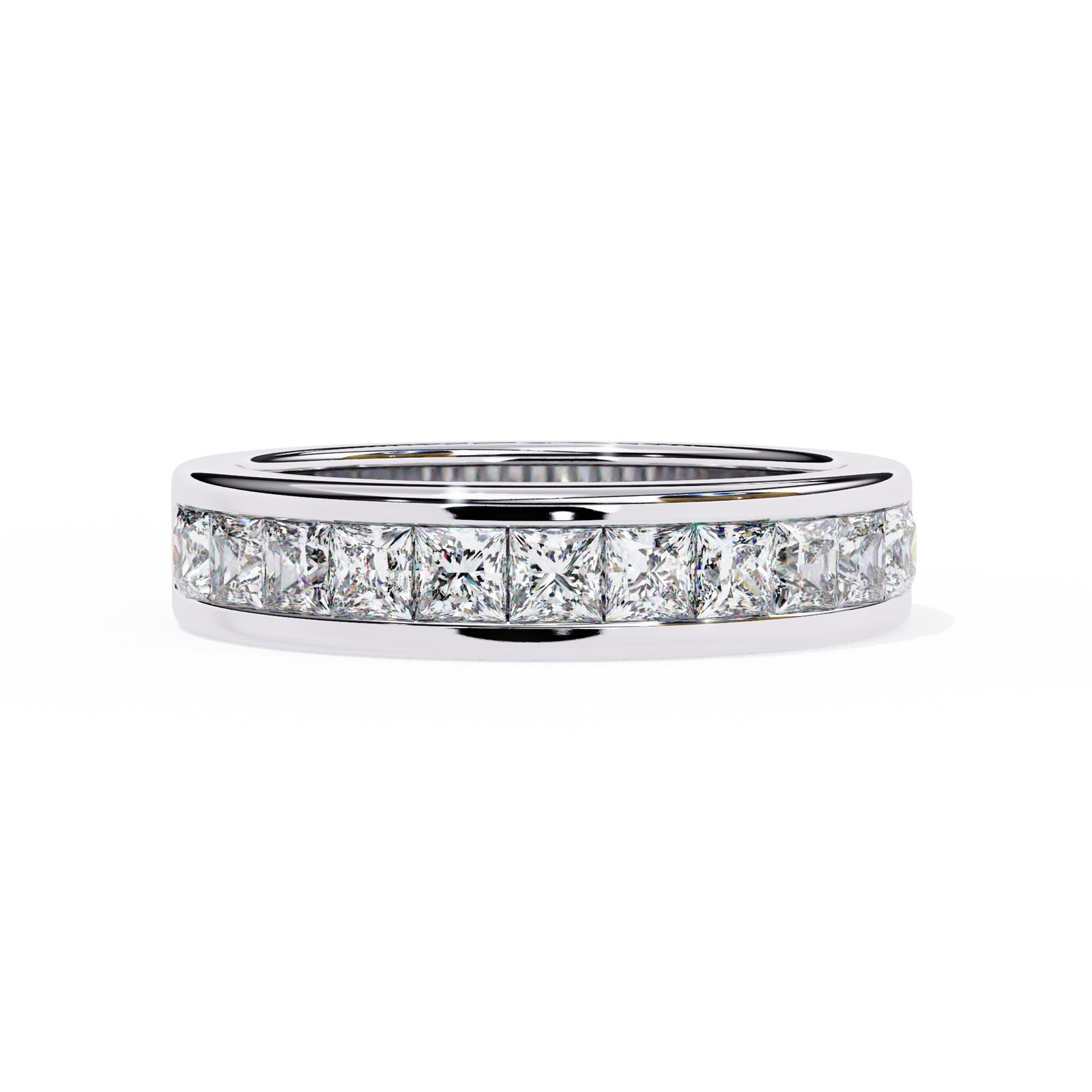 Channel-Set Princess-Cut Diamond Band