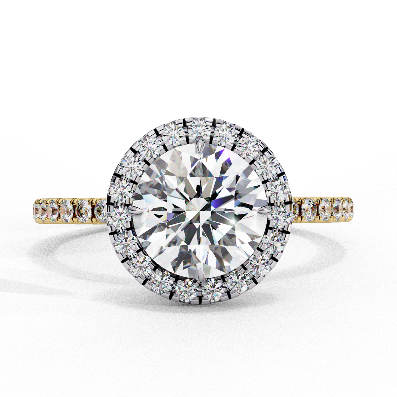 Classic Round Halo Diamond Engagement Ring