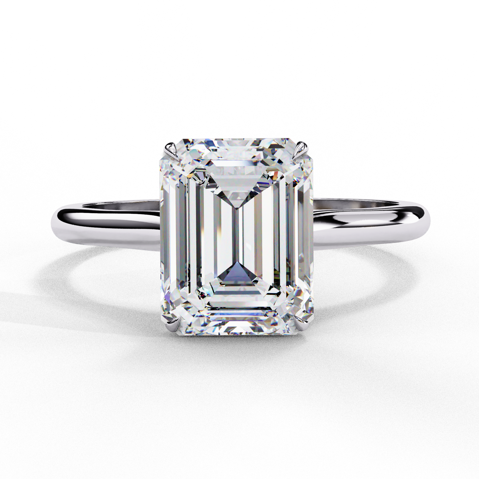 Classic Emerald-Cut Solitaire Engagement Ring