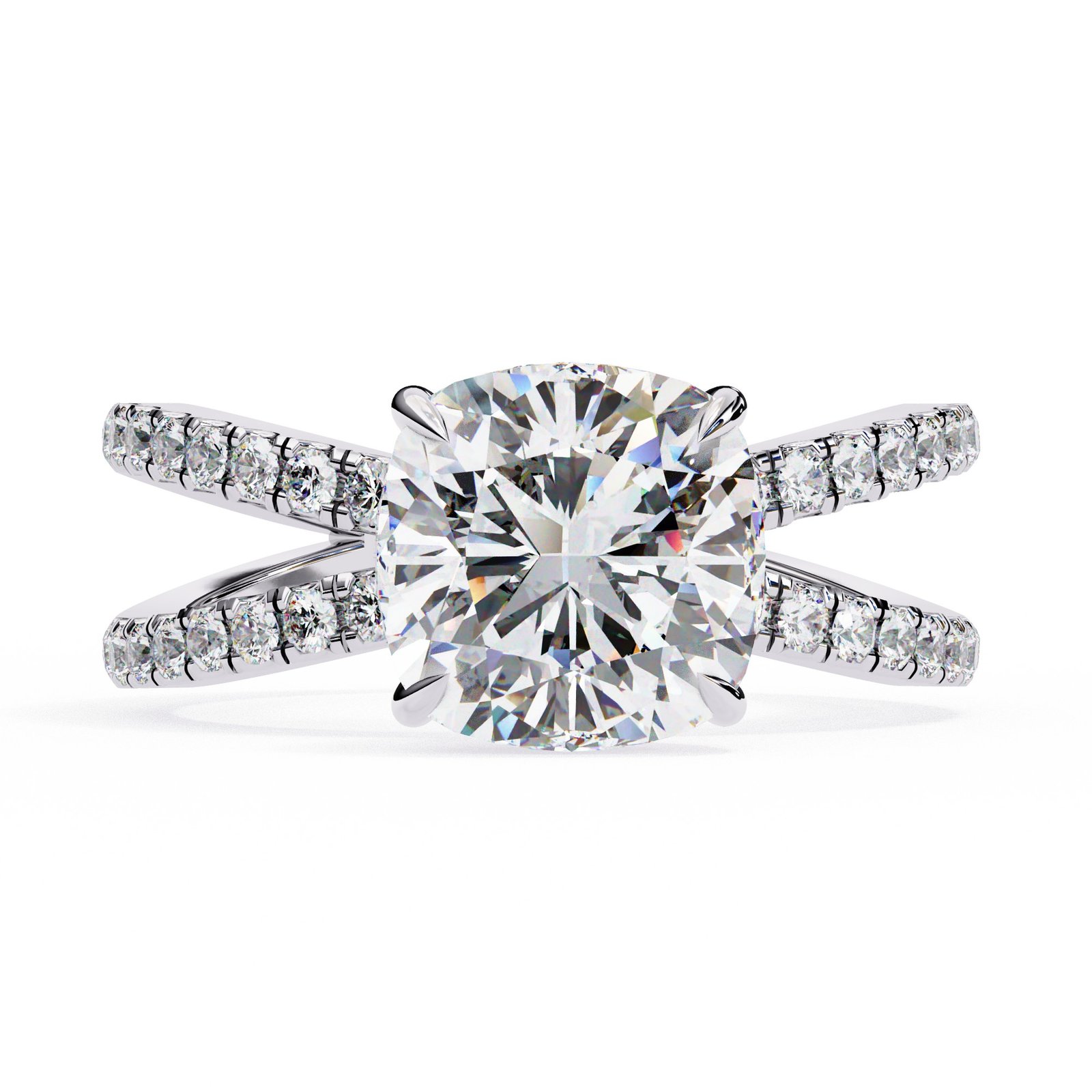 Split Shank Cushion Diamond Engagement Ring