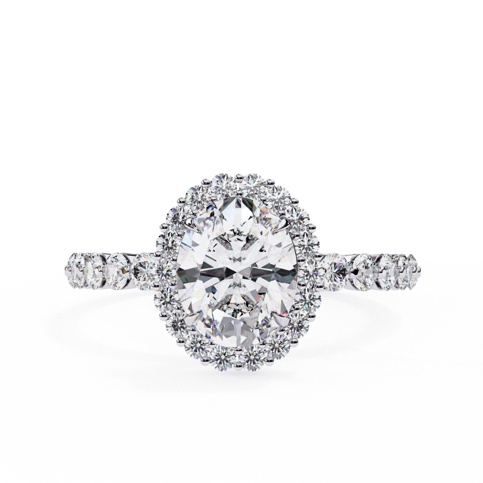 Oval Halo Diamond Engagement Ring