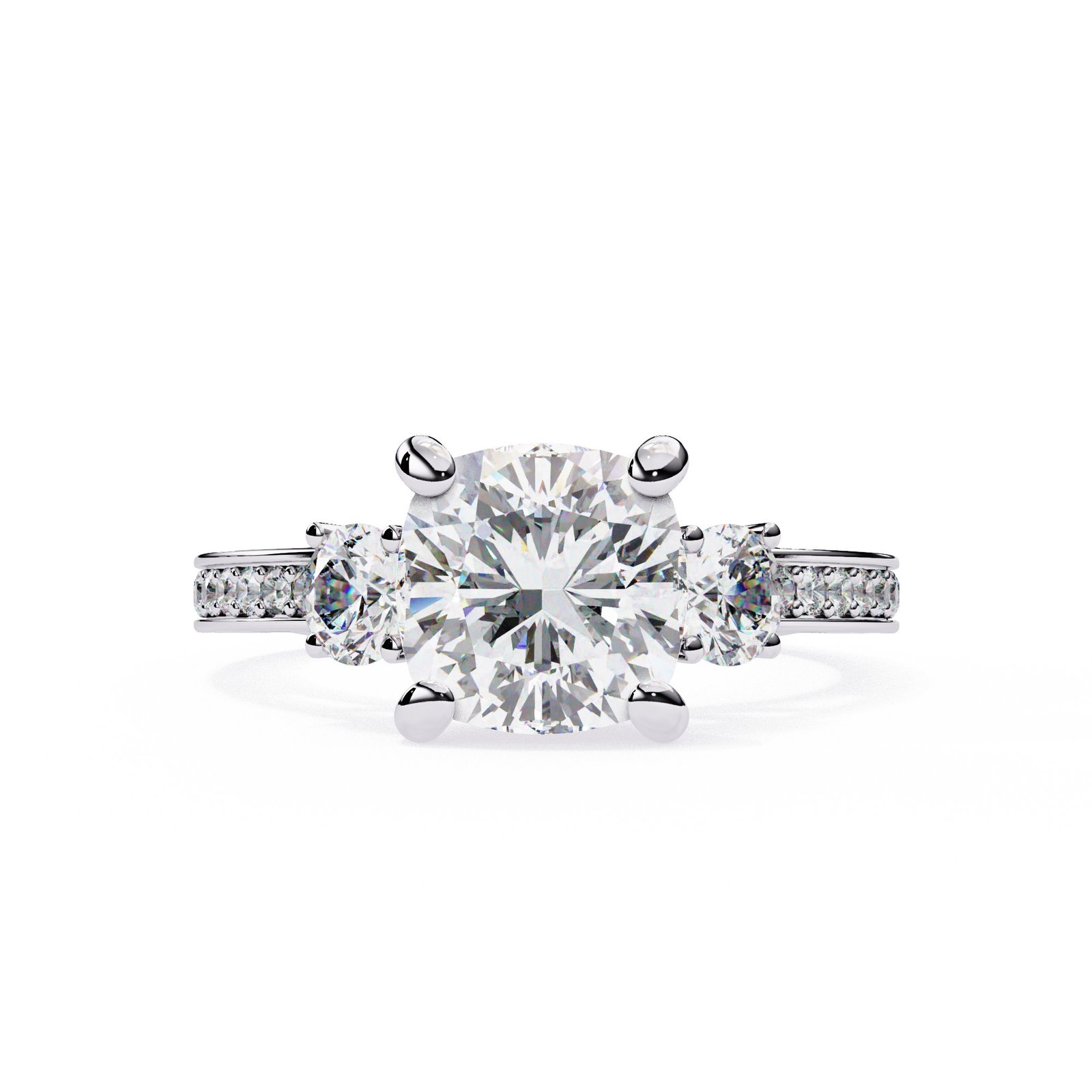 Three-Stone Diamond Engagement Ring