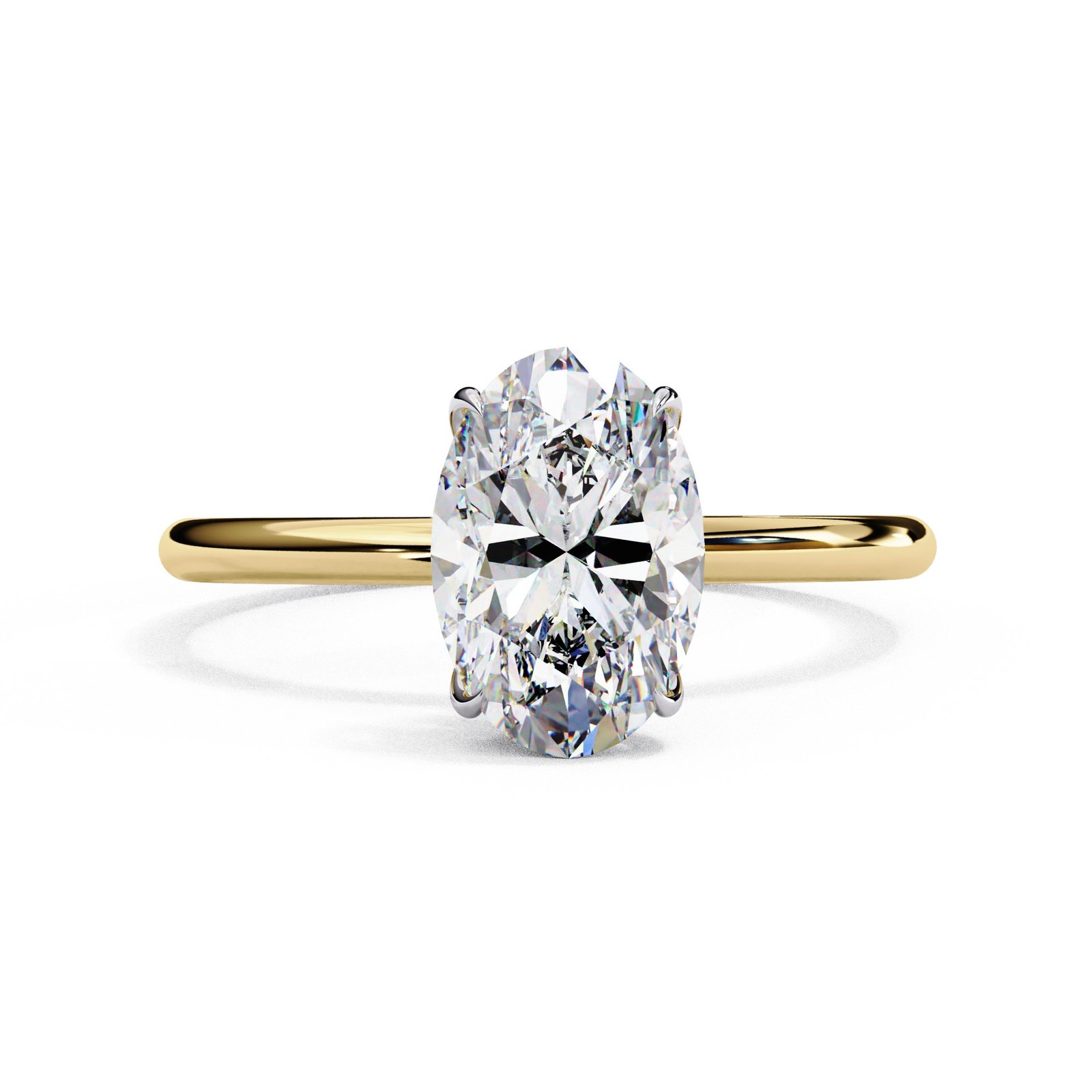 Oval Cut Solitaire Hidden Halo Engagement Ring
