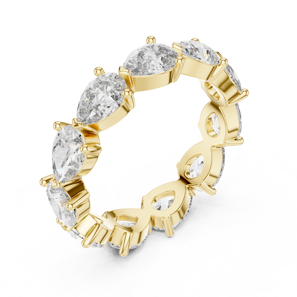 Pear-Shaped Diamond Eternity Ring in Yellow Gold
